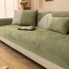 Four Seasons Universal Chenille Sofa Cover Sofa Pad Solid Color Striped Sofa Mat for Living Room Non-Slip L Shaped Couch Cushion