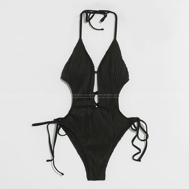 1011 New European and American One-piece Swimsuit Female Slim Hollow Sexy Swimsuit Swimsuit