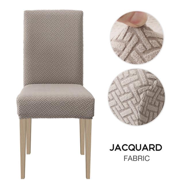 1/2/4/6 stk Spisestuestoltrekk Jacquard Spandex Slipcover Protector Case Stretch for Kjøkkenstol Sete Hotell Bankett Elastisk