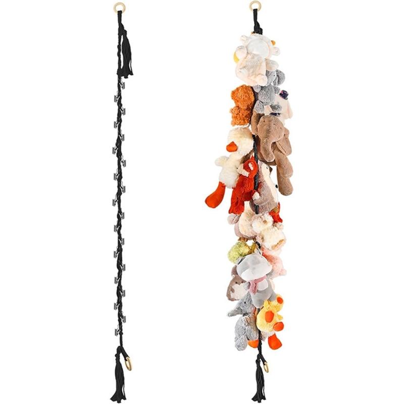 Detachable Toy Hanging Chain Cotton Materials 2M Long 20 Clips for Plush Storage Stuffed Animals Organizer