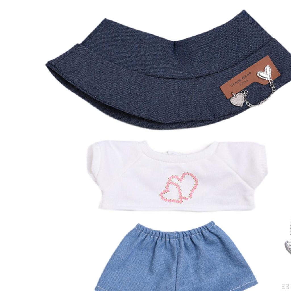 Miniature Clothes Costumes Cute with Hat Decoration Doll Outfit Shirt and Pants for 15inch Dolls