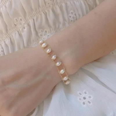 Wedding Exquisite Charm Pearl Jewelry Natural White Freshwater Pearl Womens Anniversary Valentines Day Gift Bracelet