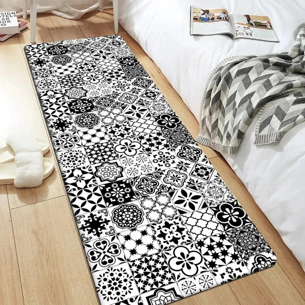Mandala Patchwork Area Rug Non-Slip Floor Mat for Bedroom Bathroom Living Room Kitchen Laundry Room Home Decor
