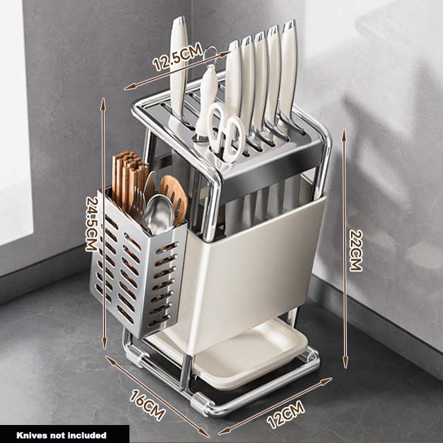 Stainless Steel Knife Holder Kitchen Storage Organizer Multifunctional Kitchen Knife Holder Knife Organizer Cutlery Organizer