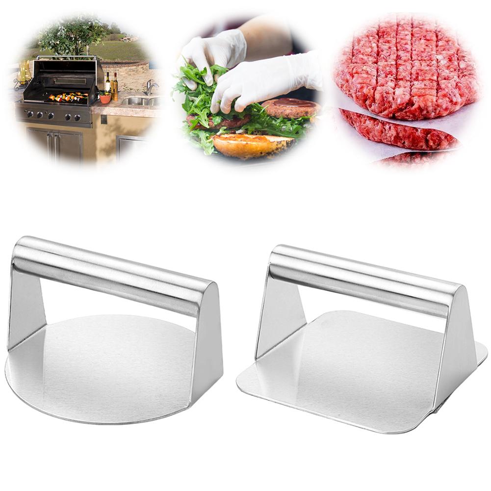 Stainless Steel Smash Burger Press Non-Stick Hamburger Press Grill Press for Smashburger Bacon Ground Beef Meat Sausage