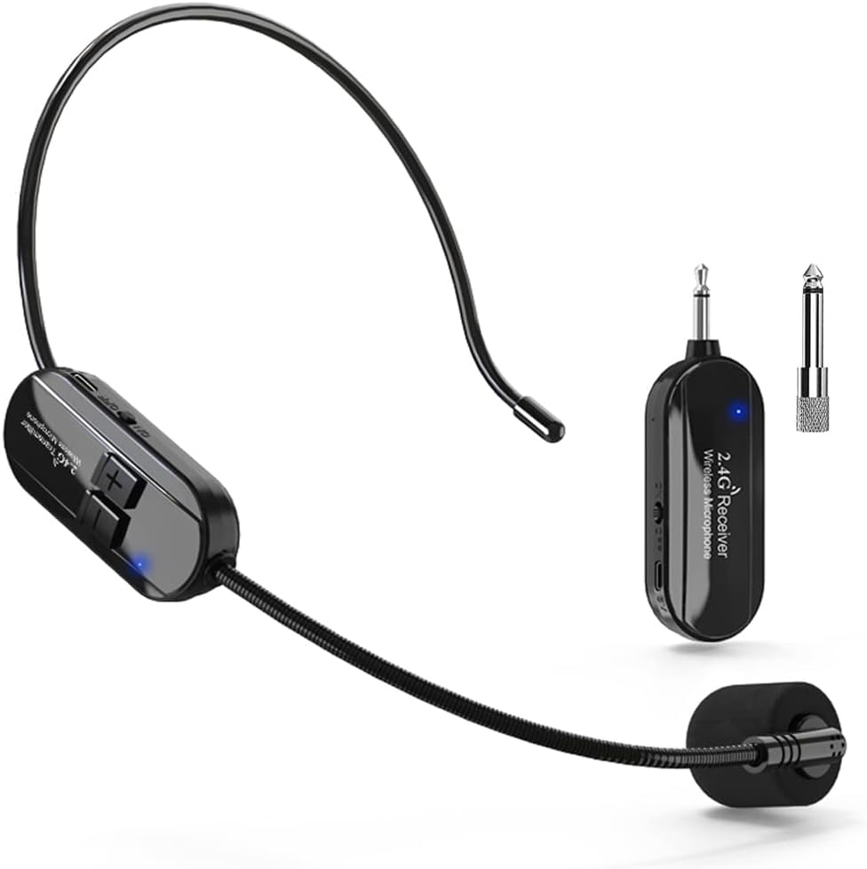 [Technical Approval Certified] Wireless 2.4G Headphone Set with Portable Stage Speaker, 50-meter Transmission Range, Auto-Pairing, Speaker