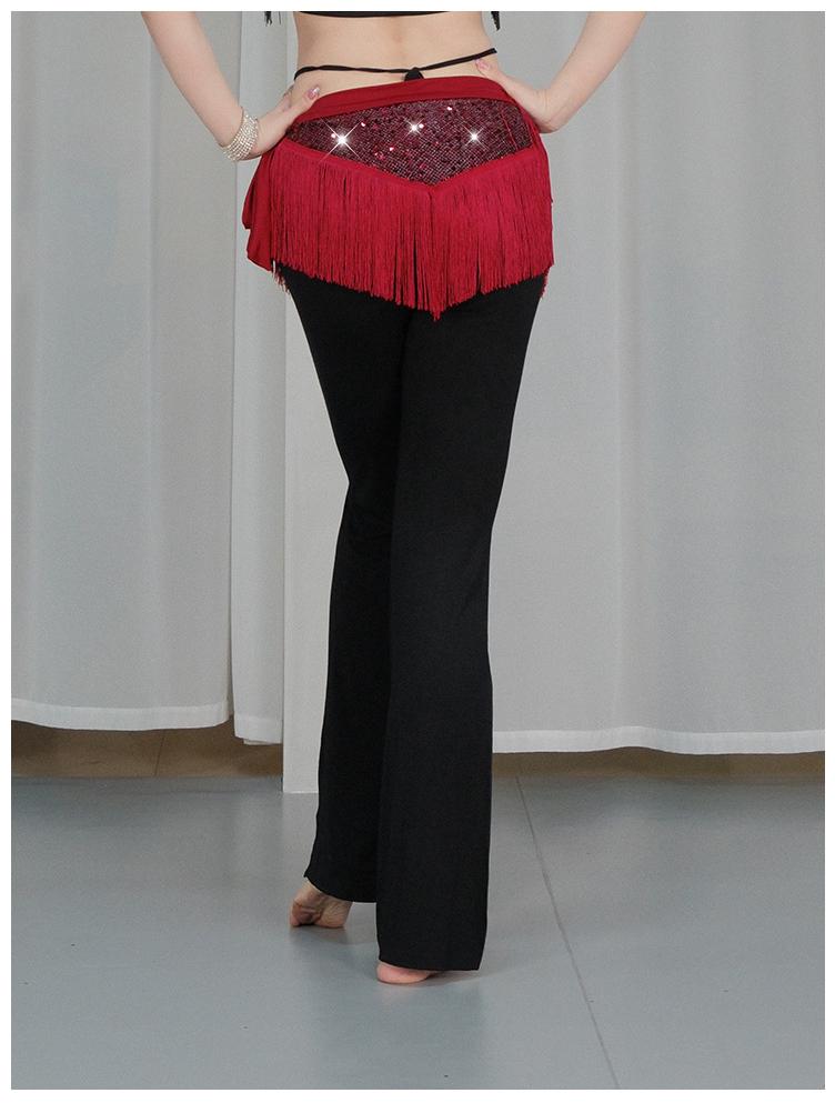 Belly Dance Sequin Tassel Hip Scarf for Stage Performance and Practice