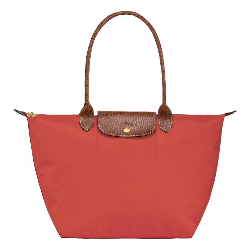 

Longchamp Press Stud Closure Brand Logo Nylon Tote Bag Women Tote Bags Tomato-Red L1899089P94 Basic Set (Bag)