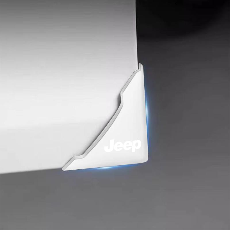2Pcs Car Door Corner Silicone Protective Anti-Collision Cover for Jeep Renegade Compass Grand Cherokee Wrangler Jk Gladiator