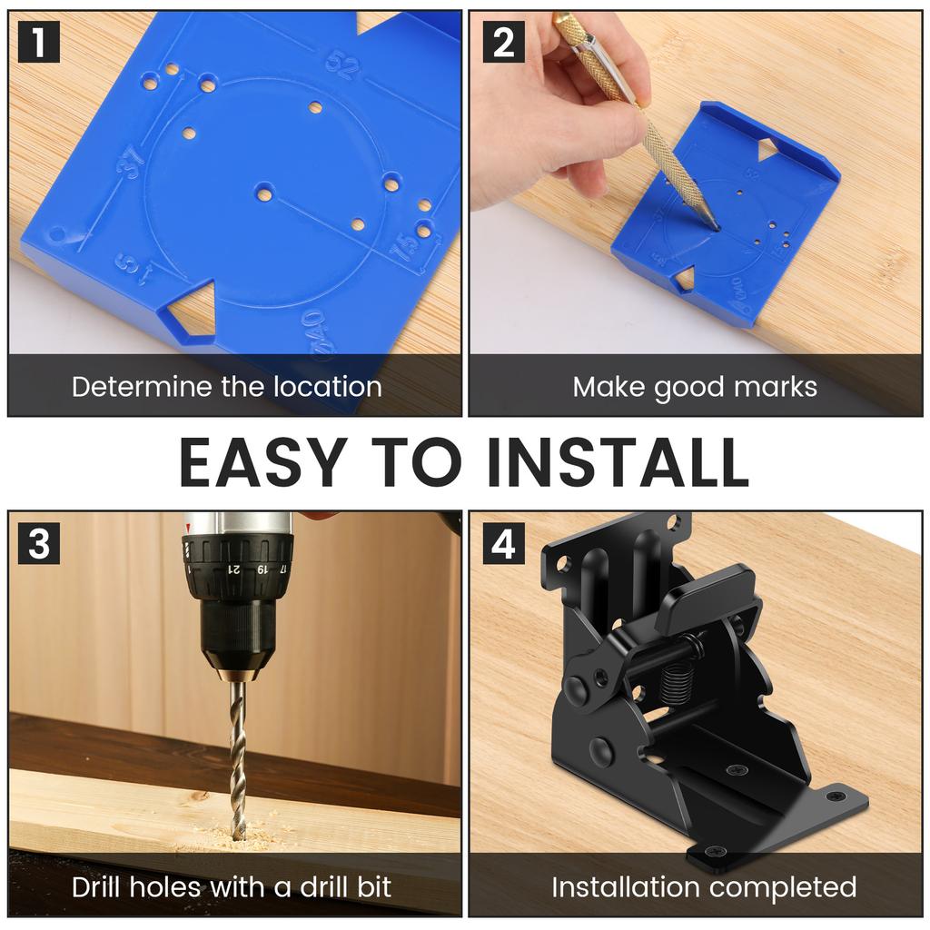 6 st Bordsben i kolstål Fällbart fäste Mångsidiga Starka Lastbärande Bordsfötter Fällbart Gångjärn för Möbelben Skåp