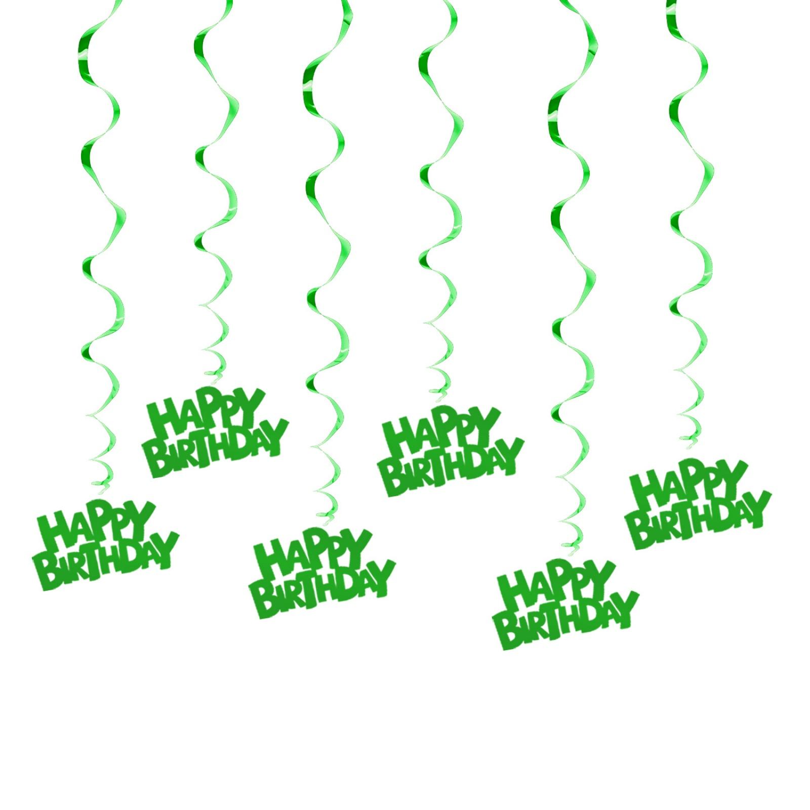 

Pack of 6 Durable Reusable Spiral Hanging Decors Beautiful Spirals Hanging Decoration For Birthday And Party Settings зелений