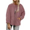 Women Winter Coat Pockets Solid Color Thick Stand Collar Long Sleeves Keep