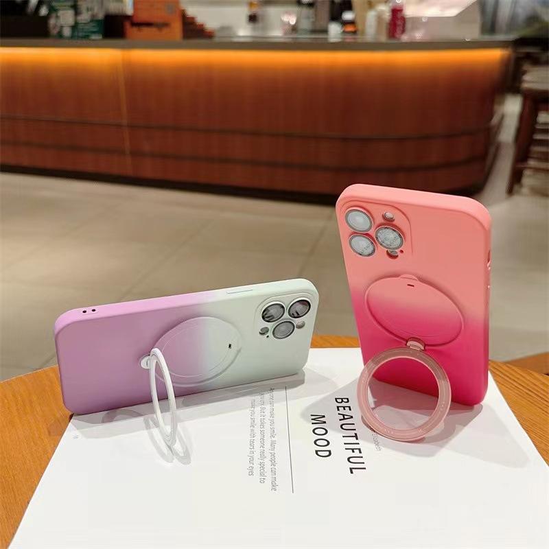 For iPhone 15 Pro Max Luxury Magsafe Magnetic Stand Liquid Silicone Phone Case For iPhone 11 12 13 14 16 Plus Protective Cover