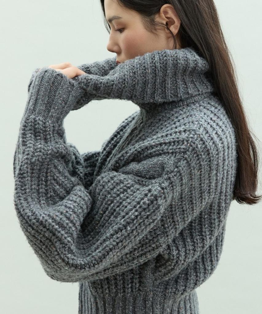 DEETO Bulky Collar Zip-Up [Grey]