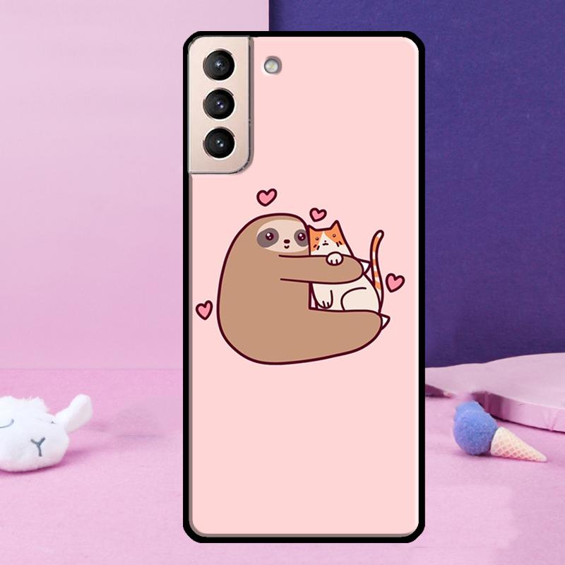 Sloth Cute Animal Phone Case For Samsung Galaxy S25 S24 Ultra S9 S10 S20 S21 S22 Plus S23 FE S24 FE Cover