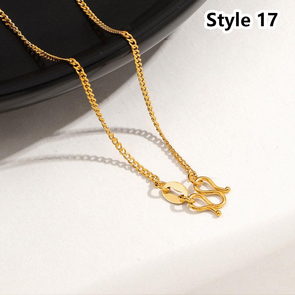 1Pcs New Titanium Steel Chain Necklace 45cm Non-fading Clavicle Chain All-match M-shaped Women's Simple Necklace