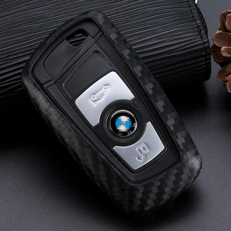 Silikon-Schlüsselhülle in Kohlefaser-Optik für BMW 1er, 3er, 5er, 320li, 528, X3, X4