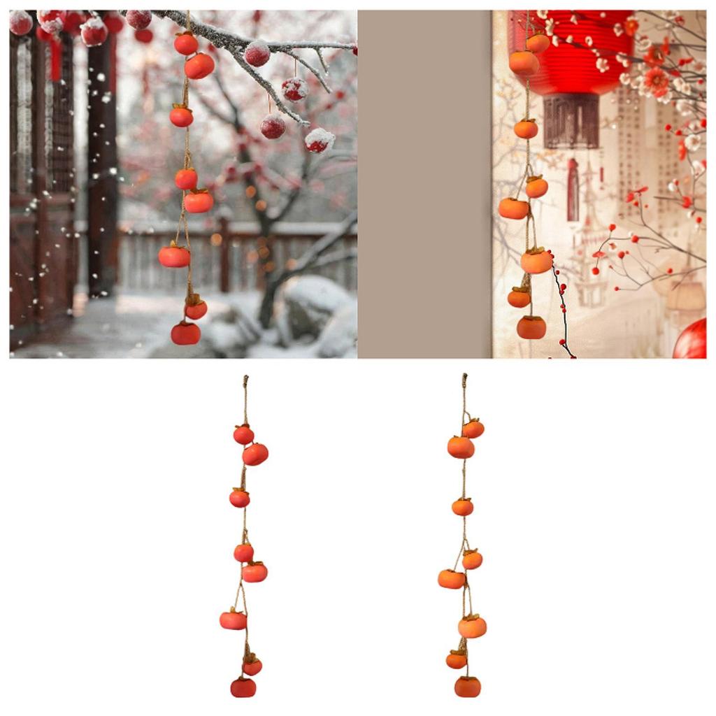 Simulation Persimmon Pendant Home Decoration Harvest Decor Realistic Cute Faux Fruit for Cafe Bedroom Holiday Living Room Office