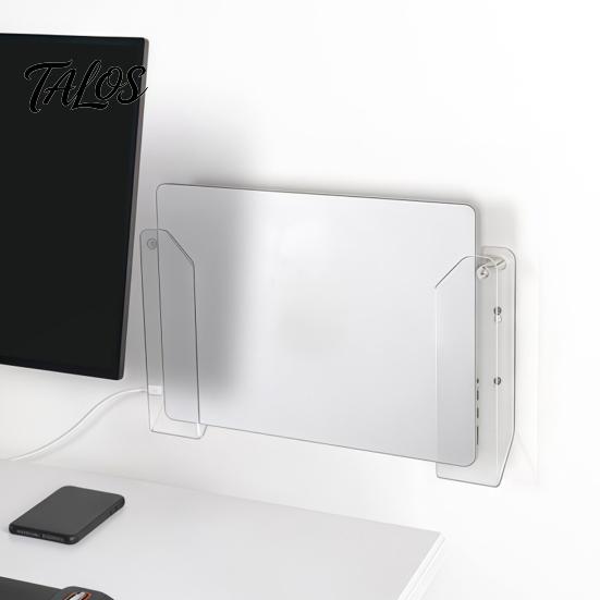 Under Table Mounting System Acrylic Laptop Wall Mount Holder, Space Saving Adjustable Stand, Adhesive And Screw Dual Installation Ways, Clear