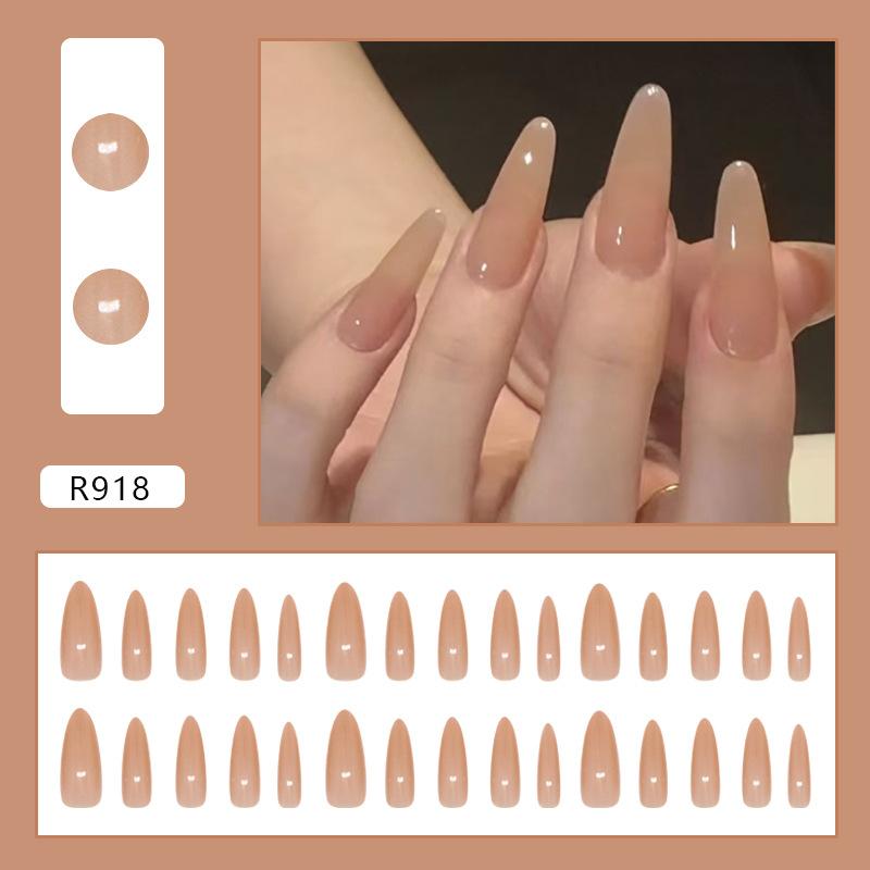 

Ice through gentle nude temperament simple and white versatile fake nail patch removable wearing armor 30 pieces