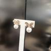 ARTRIA Ribbon Dangling Pearl E Nuclear Pearl Cubic Earrings EGSERKK0007BKF