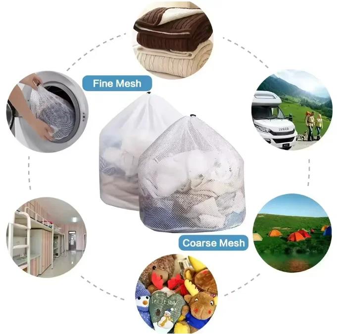 1PC Mesh Laundry Wash Bag – Machine Washable with Drawstring, Reusable & Travel-Friendly for Blouses, Stockings & Underwear