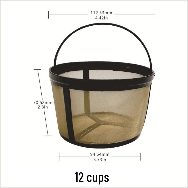 FDA-Approved 304 Stainless Steel Mesh Coffee & Tea Filter for 4, 8, 12 Cups