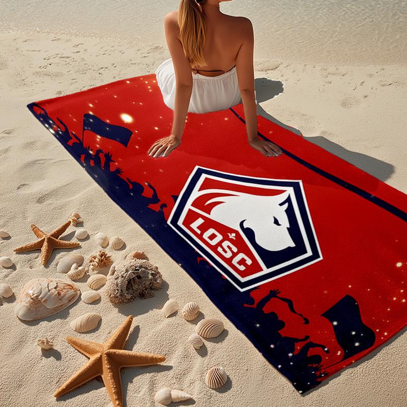 1PC Losc Football Crest Beach Towel - Soft, Absorbent Microfiber, Lightweight, Ideal for The Beach, Parties, Travel, Camping Fan Gifts