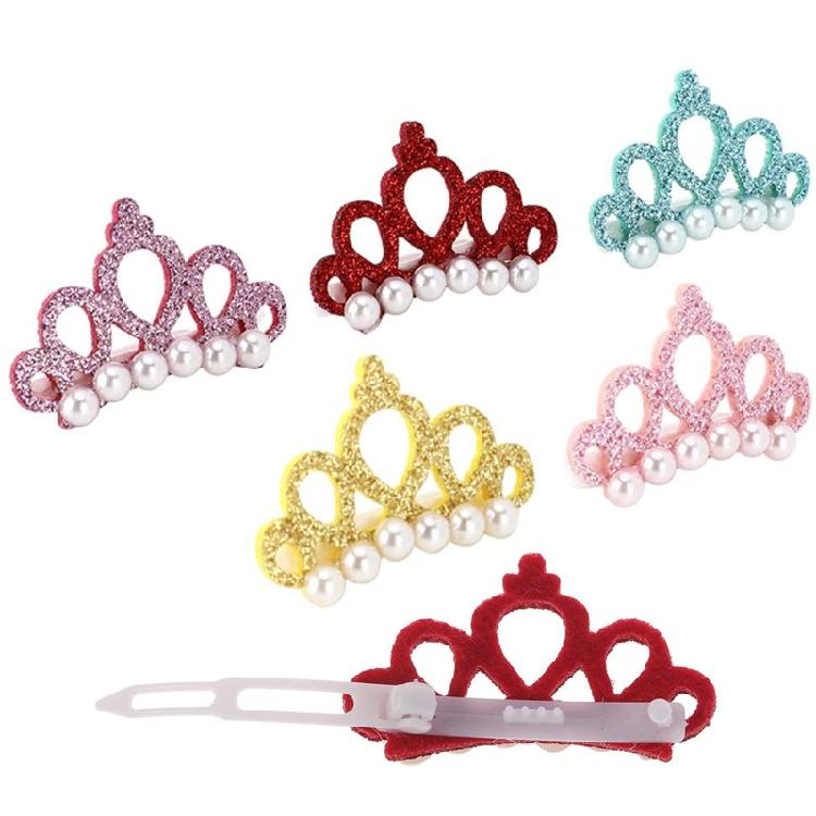 Glittering Crown Hair Clip for Small Pet Photography Daily Hair Styling Tool for Breeds Cats Everyday Wear Party Props