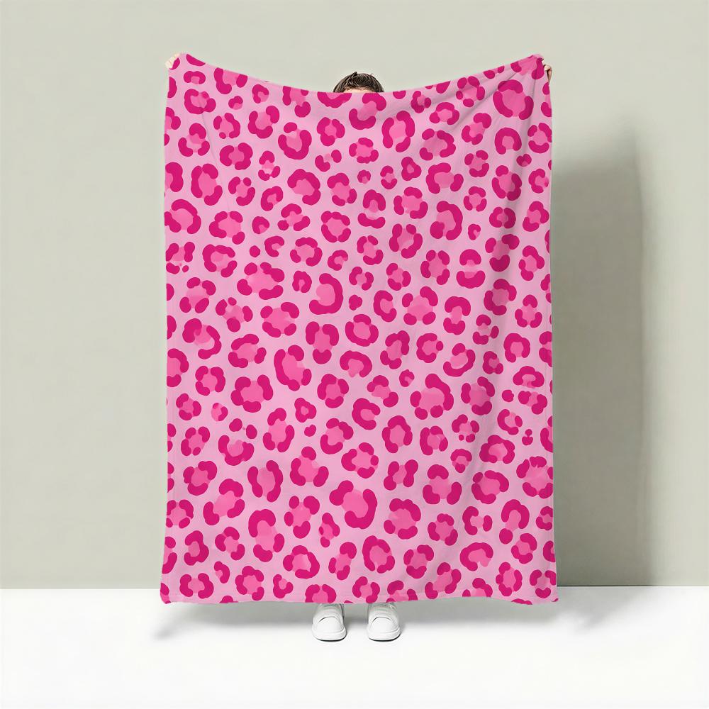 Pinkleopard Throw Lightweight 240G Flannel Blanket Soft Skin-Friendly For Summer Cooling