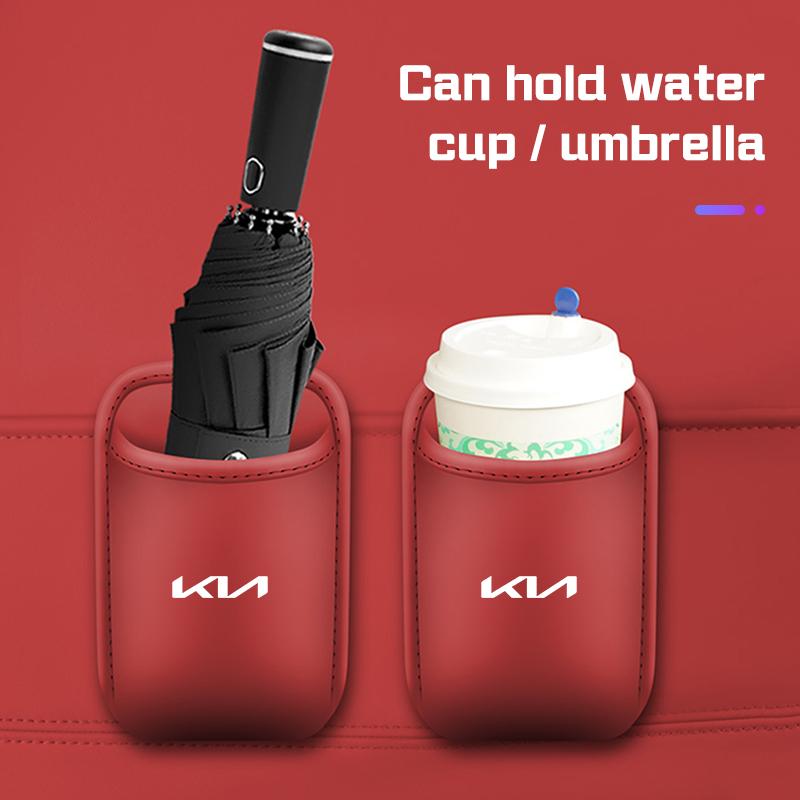QAXS4 Leather Car door Water cup holder storage box For KIA Rio 5 Ceed Cerato K2 K3 K4 Sportage Picanto Optima Drink Rack ,Storage Bin