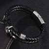 New Braided Wrap Genuine Leather Bracelets For Men Women Punk Charm Double-Layer Leather Spades Skull Bracelet Wristbands