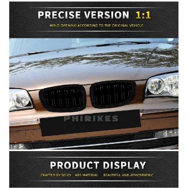 For BMW E81 E87 E82 E88 128I 130I 135I Selected 07-11 Car Glossy Black Grill Front Kidney Grille Dual Slats Double Line Grills