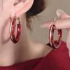 Vintage Brown Resin Round Hoop Earrings for Women Exquisite Elegant Geometric Circle Temperament Earings Wedding Jewelry Gifts