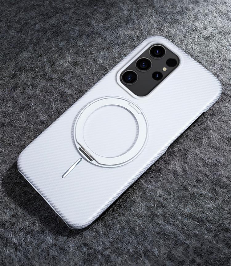 Samsung S26 Ultra Magnetic Carbon Fiber Phone Case with Rotating Stand
