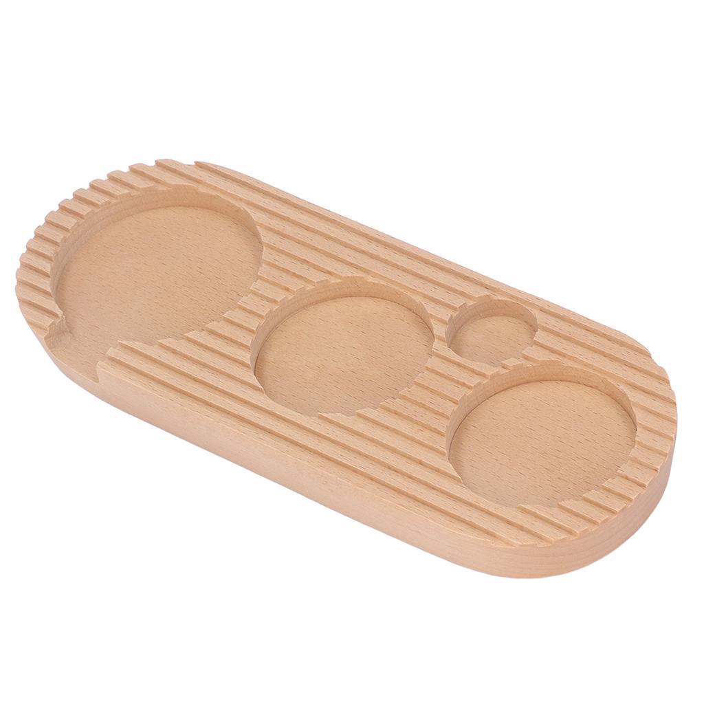 Coffee Tamper Holder Multifunction 4 Slots Wood Coffee Filter Tamper Stand for Coffee Making S: