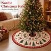 Christmas Tree Skirt Printed Holiday Tree Base Cover Festive Party Home Decoration