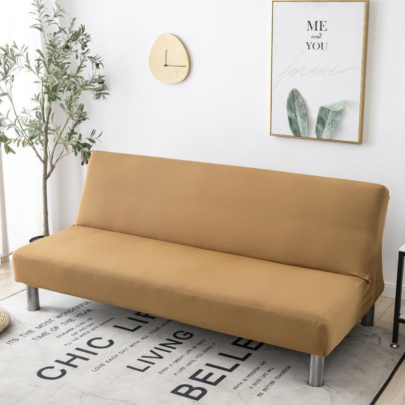 Solid Color Without Armrest Sofa Bed Cover Elastic Stretch Foldding Couch Covers Removable Washable Slipcover Living Home el