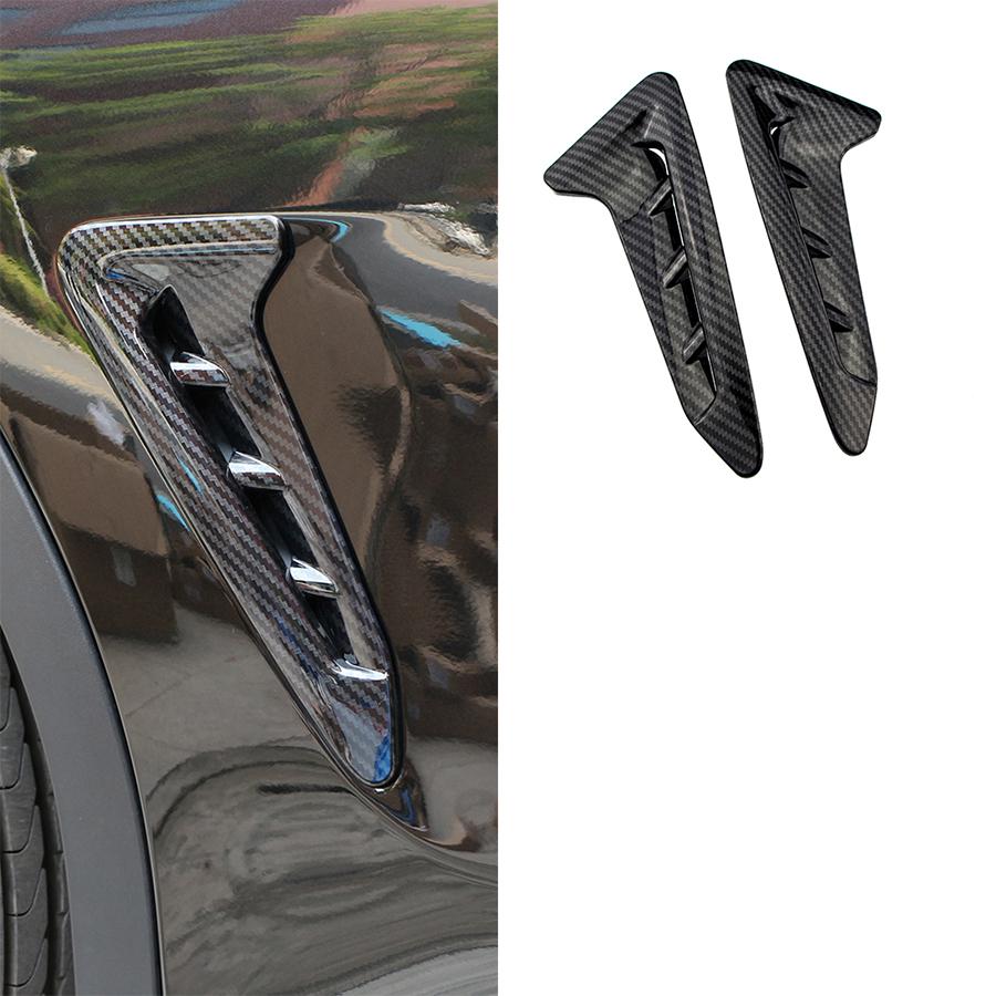 2Pcs Car Exterior Side Air Vent Trim Sticker Side Fender Cover for BMW X3 X4 G01 G02 2018 - 2025 Shark Gills Flow Accessories