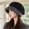 Premium Autumn and Winter Hat Women's Velvet Warm Duck Tongue Bucket Hat Fashionable Versatile Washbasin Hat