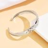 Stainless Steel Retro Palace-Style Gold-Plated Bangle with Rhinestone Star & Moon Design