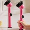 Plastic Material Dish Brush With Detergent Dispenser Pot Brush Scrub Brush  Cookware Cleaning