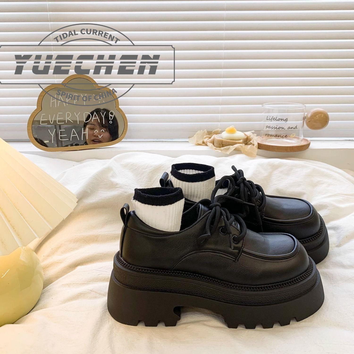 

Internet celebrity explosion round head small leather shoes women 2025 new thick heel thick sole temperament Japanese jk Mary Jane single shoes child 38
