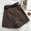 Summer Suit Shorts for Women Wearing Korean Version of Thin High-waisted A-line Wide-leg Pants with Casual Pants with Belts