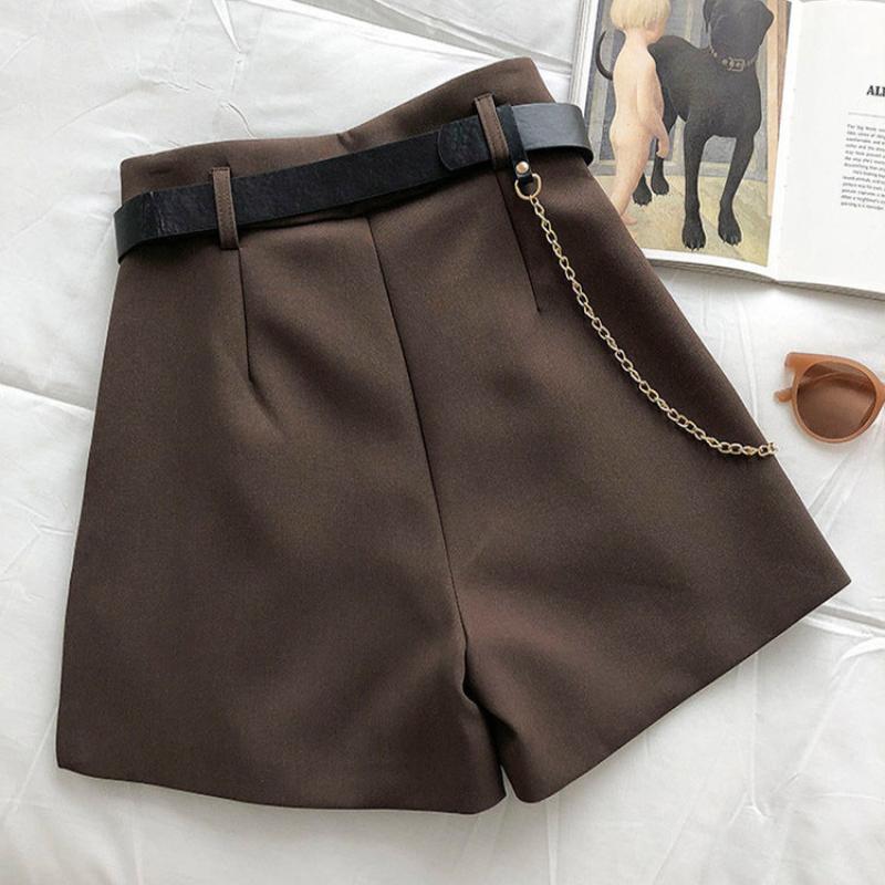 Summer Suit Shorts for Women Wearing Korean Version of Thin High-waisted A-line Wide-leg Pants with Casual Pants with Belts