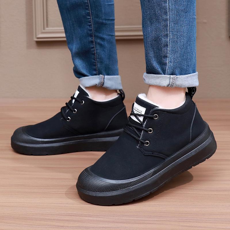 Men's Winter Plus Velvet Warm Snow Boots - Casual, Comfortable, Non-Slip Thick Sole Dad Shoes