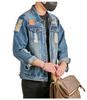 Xintang Men's Ripped Denim Jacket - 2025 Spring/Autumn High Street Workwear Trend