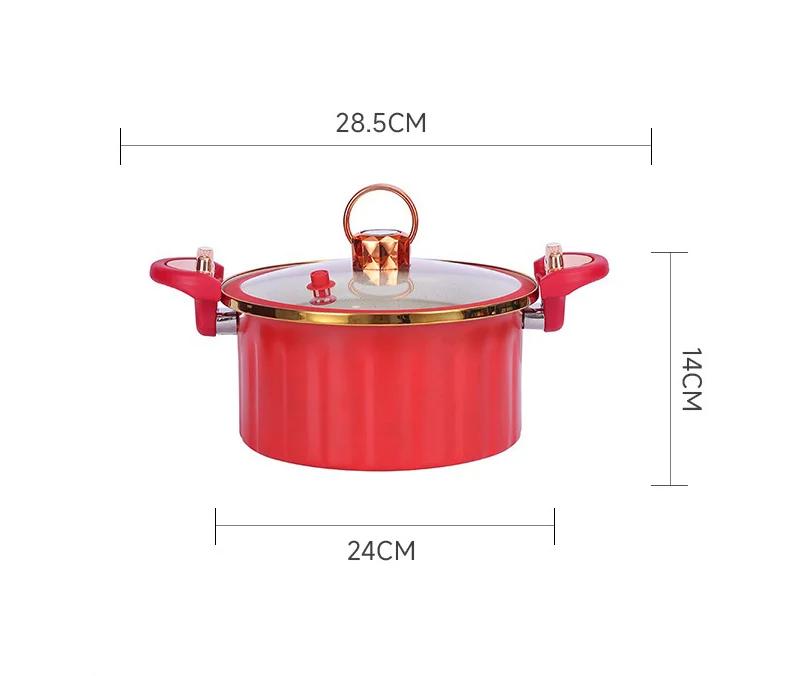 Multifunctional Double Ear Stewing Slow Cooker Korean Vacuum Red Micro Pressure Cooker 8L Cooking Pot with Lid High Capacity