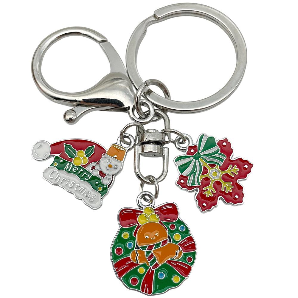 Exquisite Christmas Keychain: Santa, Reindeer, Gift Box, and Bell Ornaments Pendant