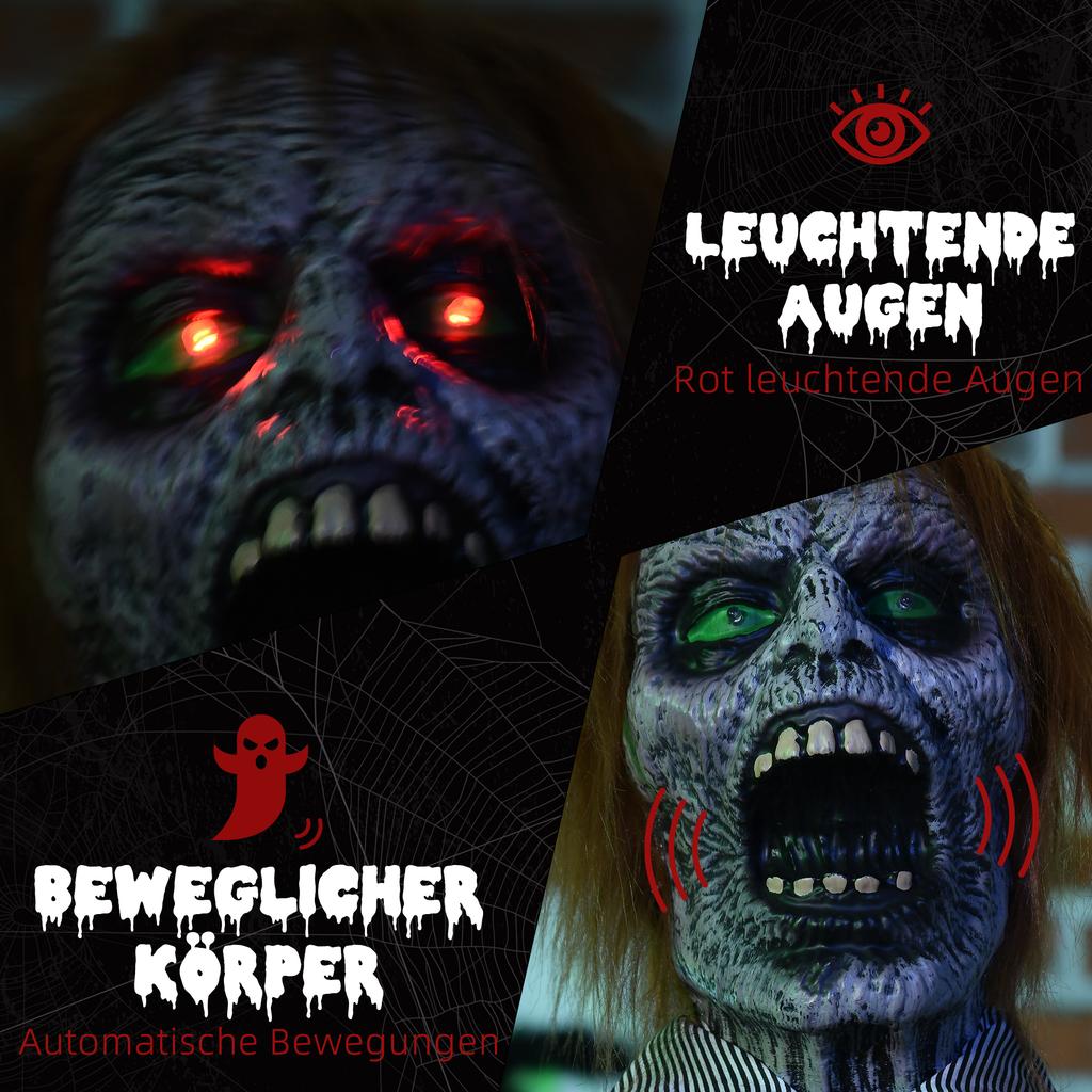 Dekoracja Halloweenowa, Zabójca z Piłą Łańcuchową, Ruchomy, Dźwięk Piły Łańcuchowej, Automatyczny Włącznik, 1,70 m